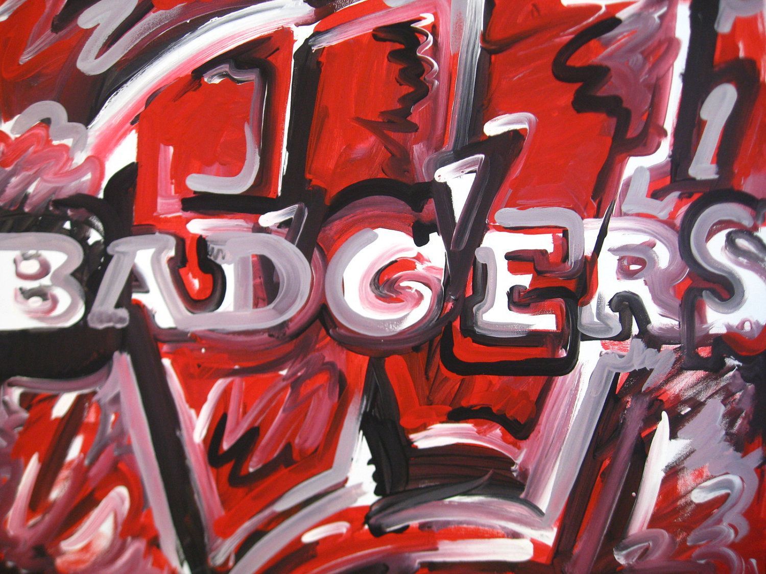 Wisconsin Badgers Painting by Justin Patten by stormstriker