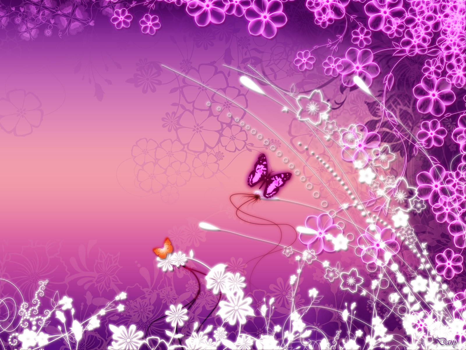 Pink Butterfly Wallpaper Pink And With With Cute Flower Free HD