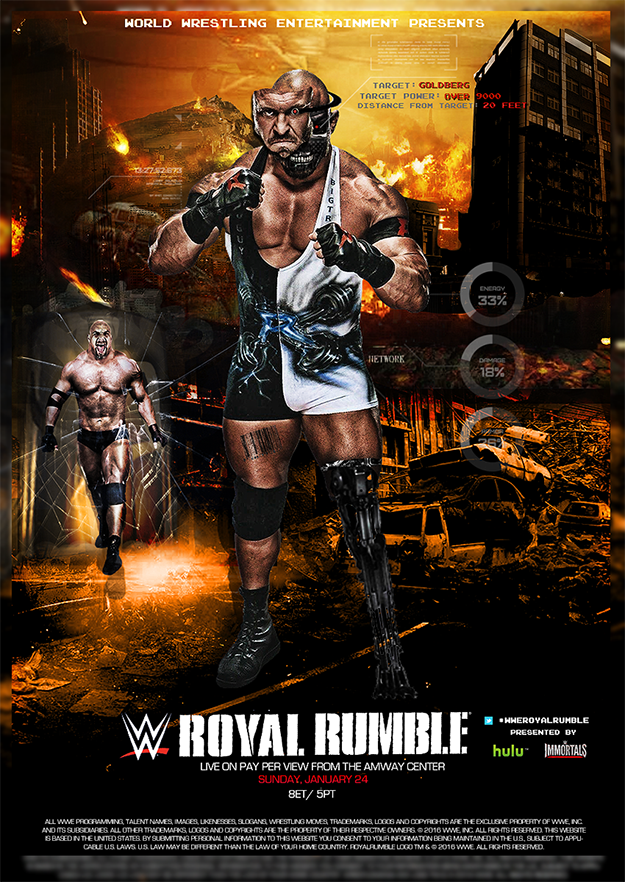WWE Custom Royal Rumble Poster: Ryback Vs Goldberg by SoulRiderGFX ...