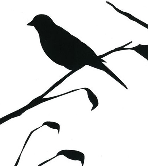Blackbird Wallpaper in White design by Cavern Home | BURKE DECOR