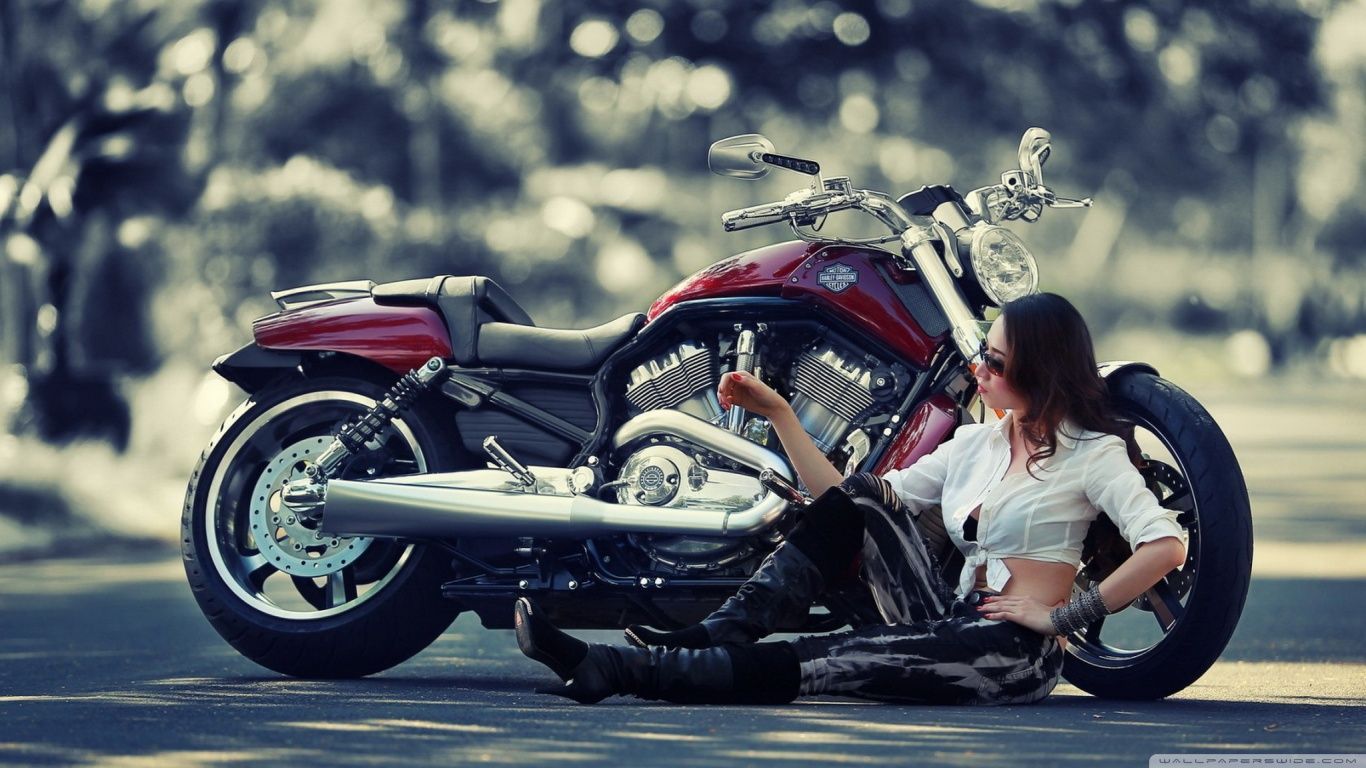Girl Motorcycle HD desktop wallpaper High Definition