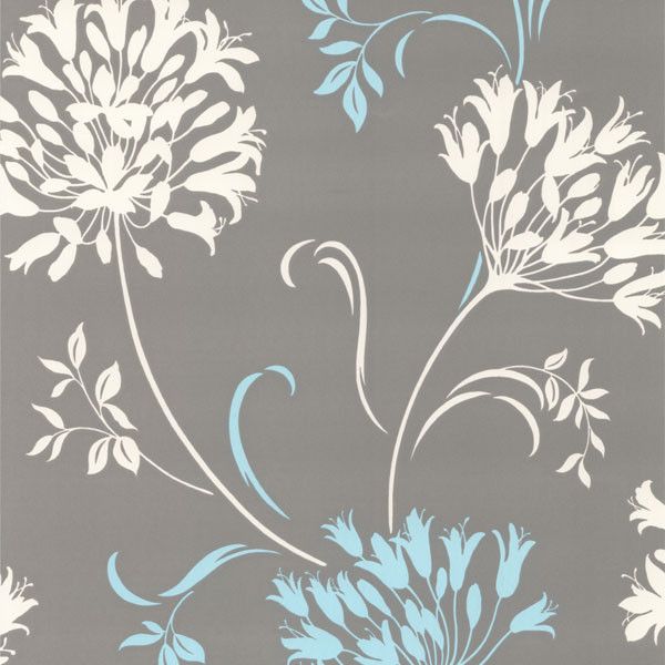 Nerida Floral Silhouette Wallpaper in Light Gray design by ...