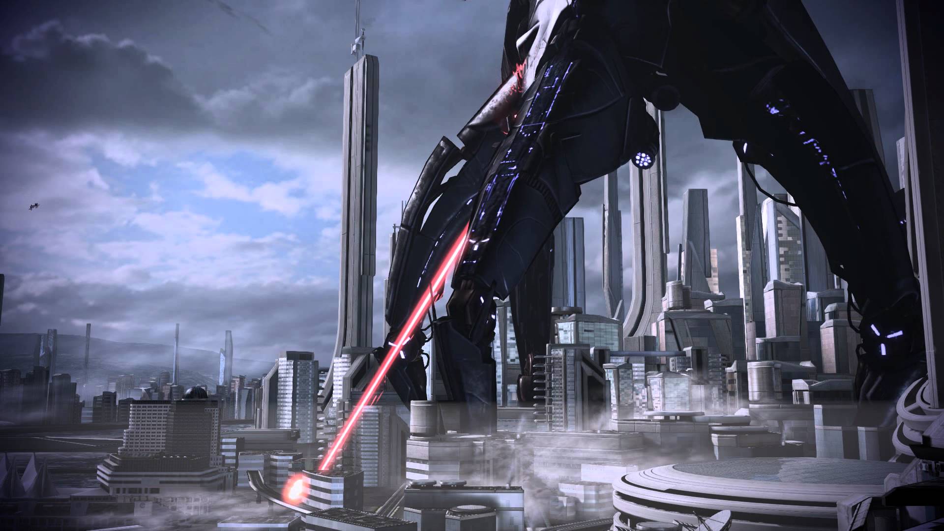 Mass Effect 3 Earth Vancouver Reaper Dreamscene Video Wallpaper