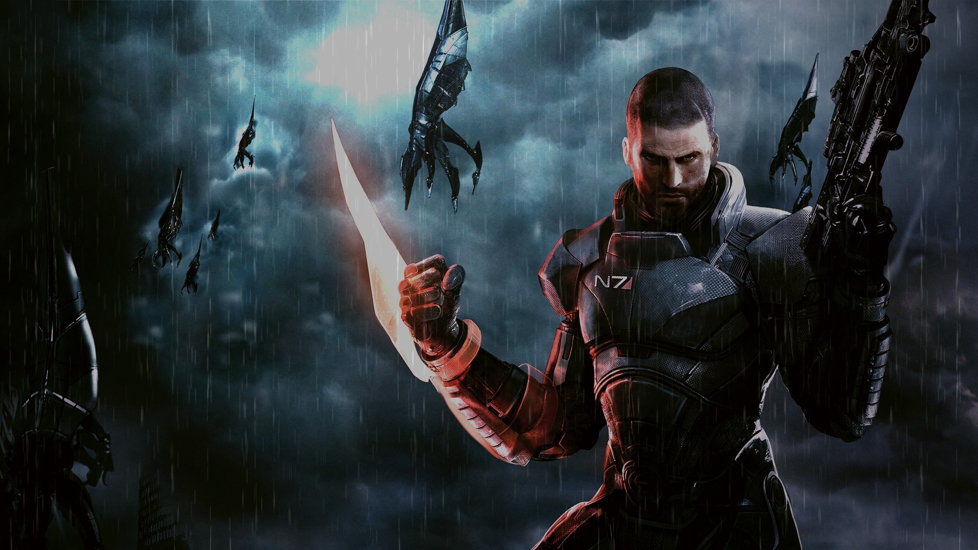 Rain Mass Effect Mass Effect 3 reapers wallpaper 1920x1080