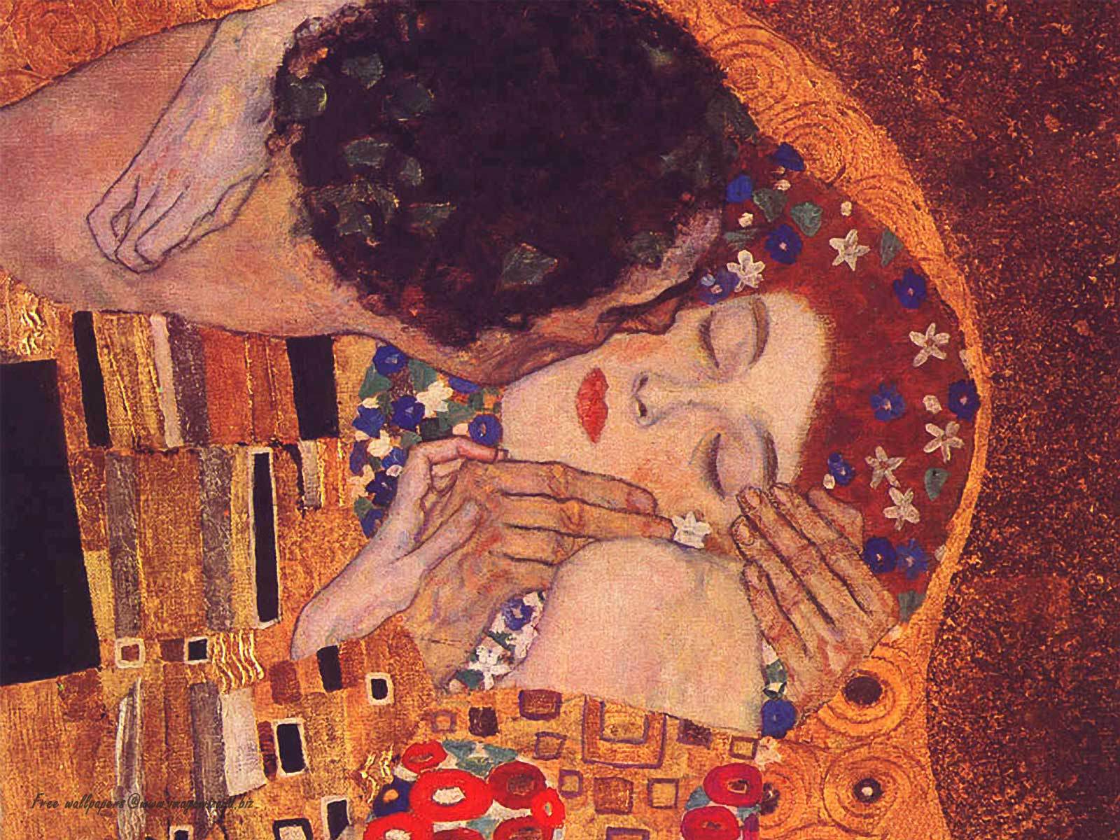 Painting of Gustav Klimt - Kiss wallpapers and images - wallpapers ...