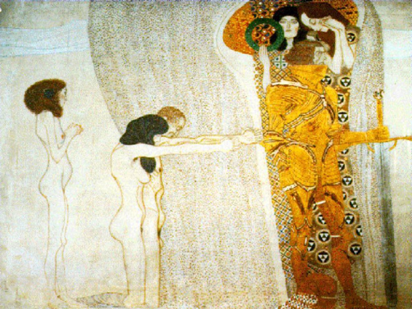 The Beethoven Frieze - Surrealist Gustav Klimt Art Wallpaper Picture
