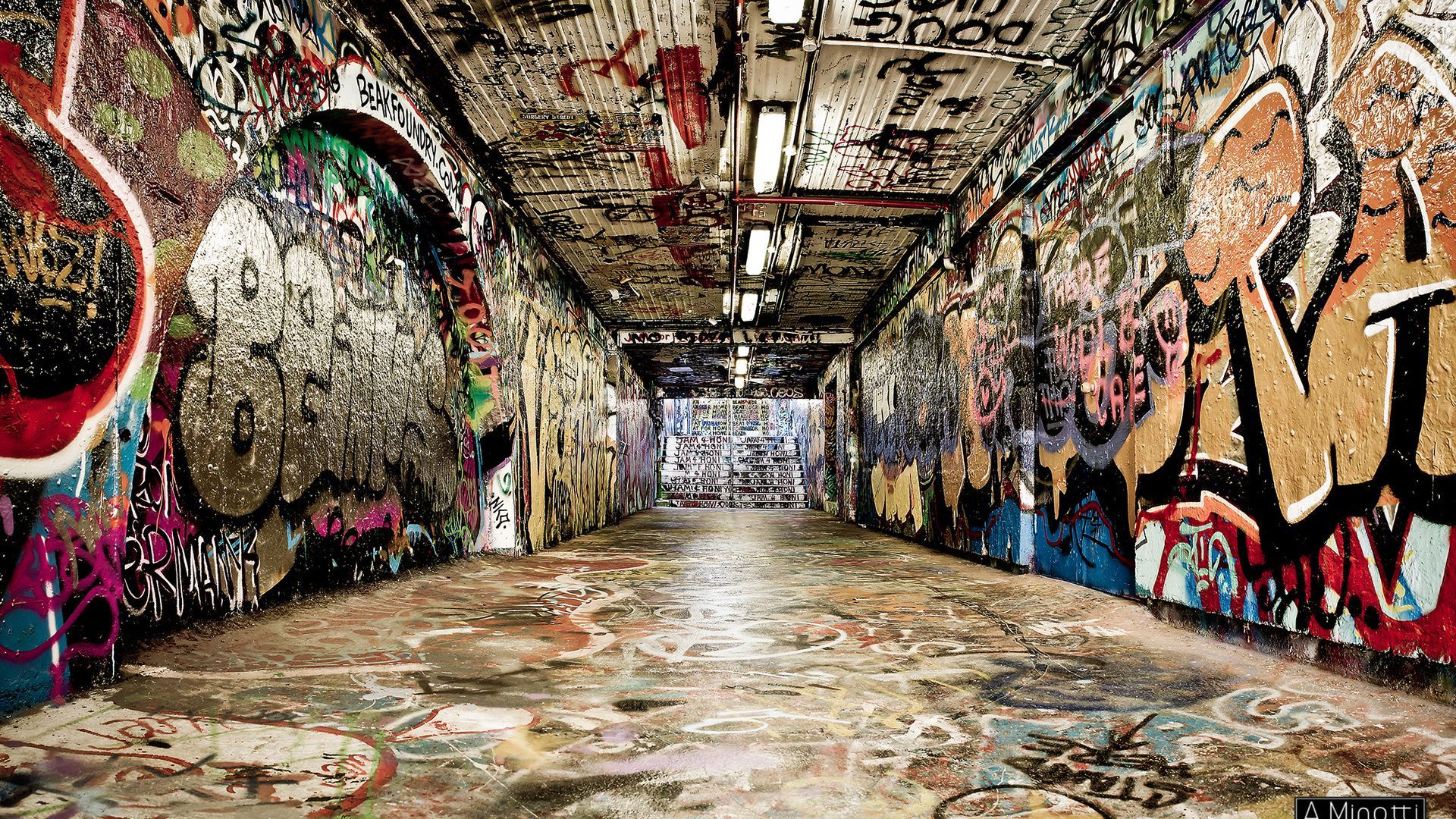 1920x1080 graffiti, hip hop, rap culture, street art, tunnel ...