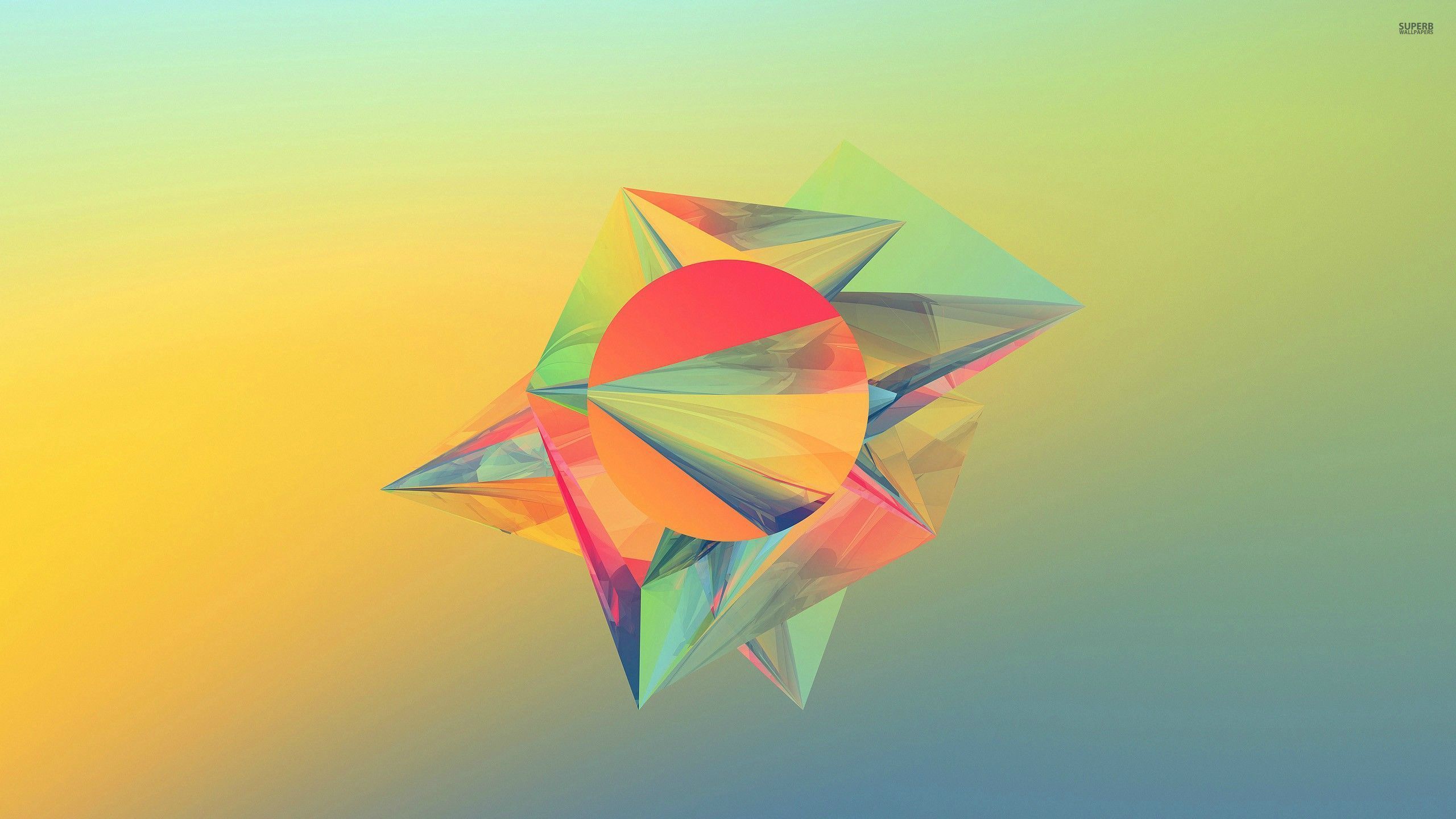 Pastel crystals, circle, polygon, abstract, 2560x1440 HD Wallpaper ...