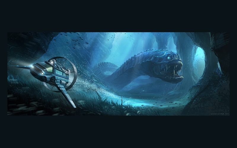 Sea,fantasy fantasy sea monster 1024x776 wallpaper Fish