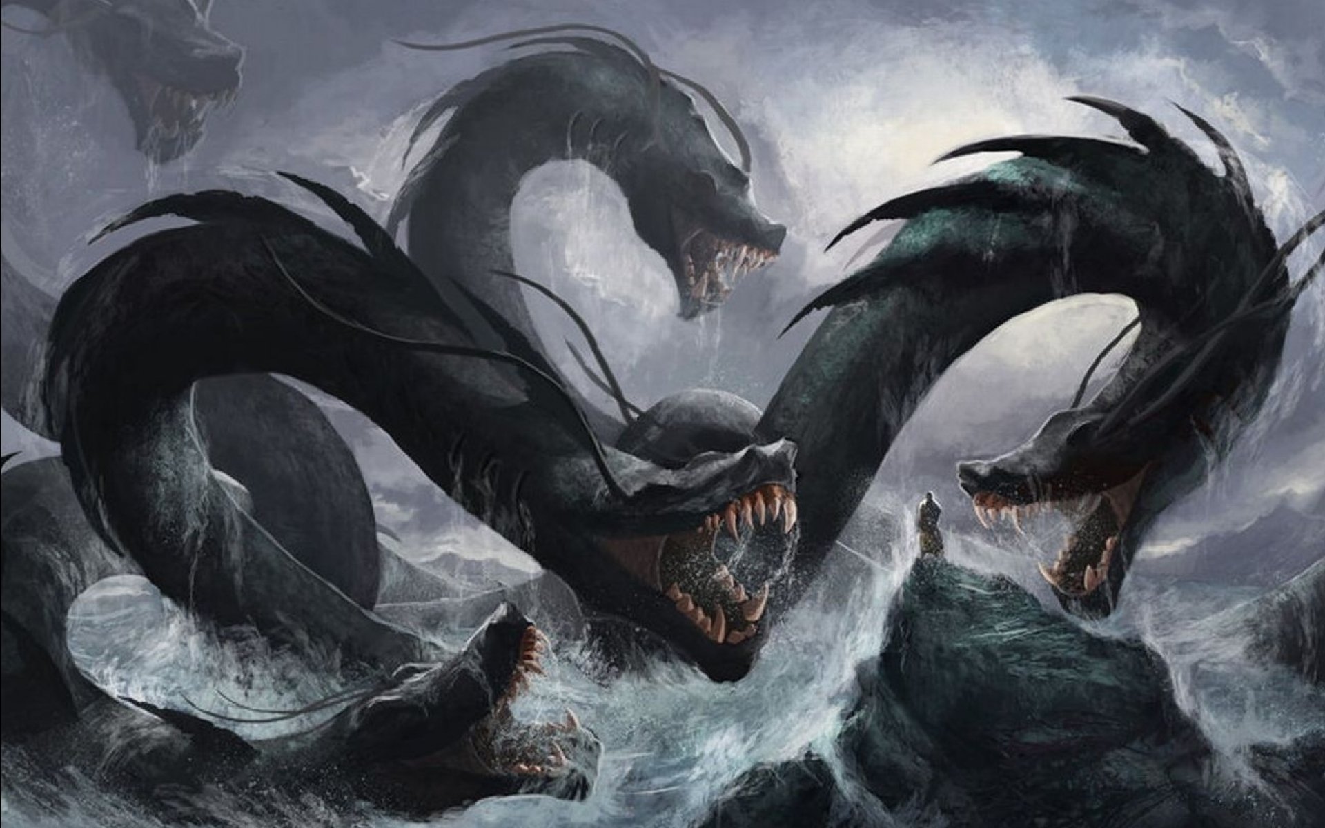 Fantasy original art artistic artwork sea ocean creature monster f ...