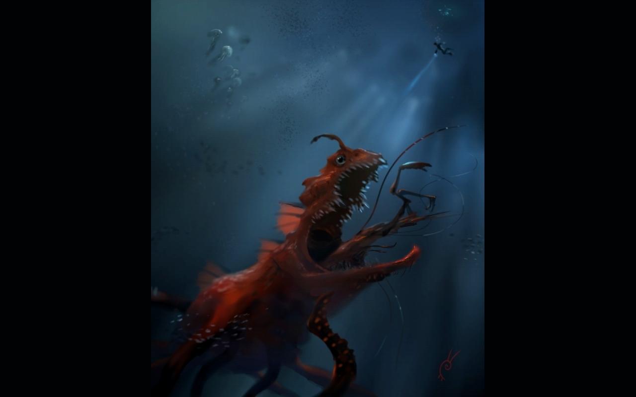 fantasy sea monsters creature monster #QdBI