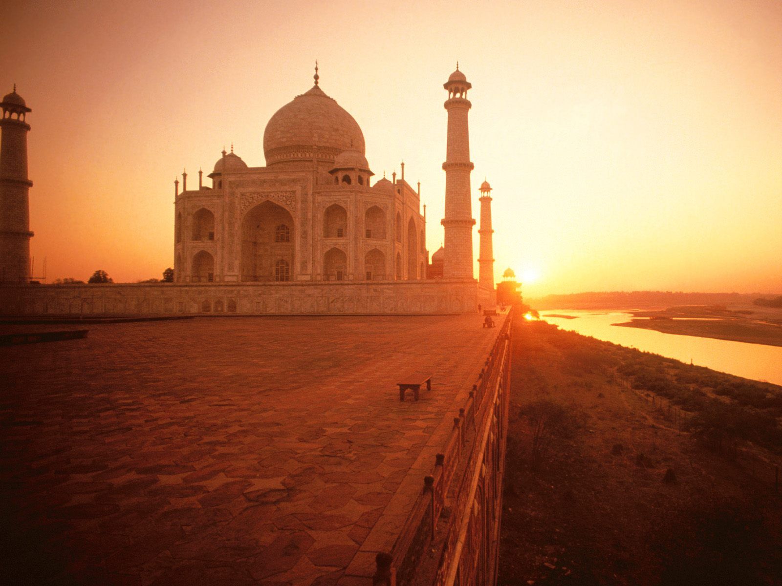 The Taj Mahal at Sunset India Wallpapers HD Backgrounds