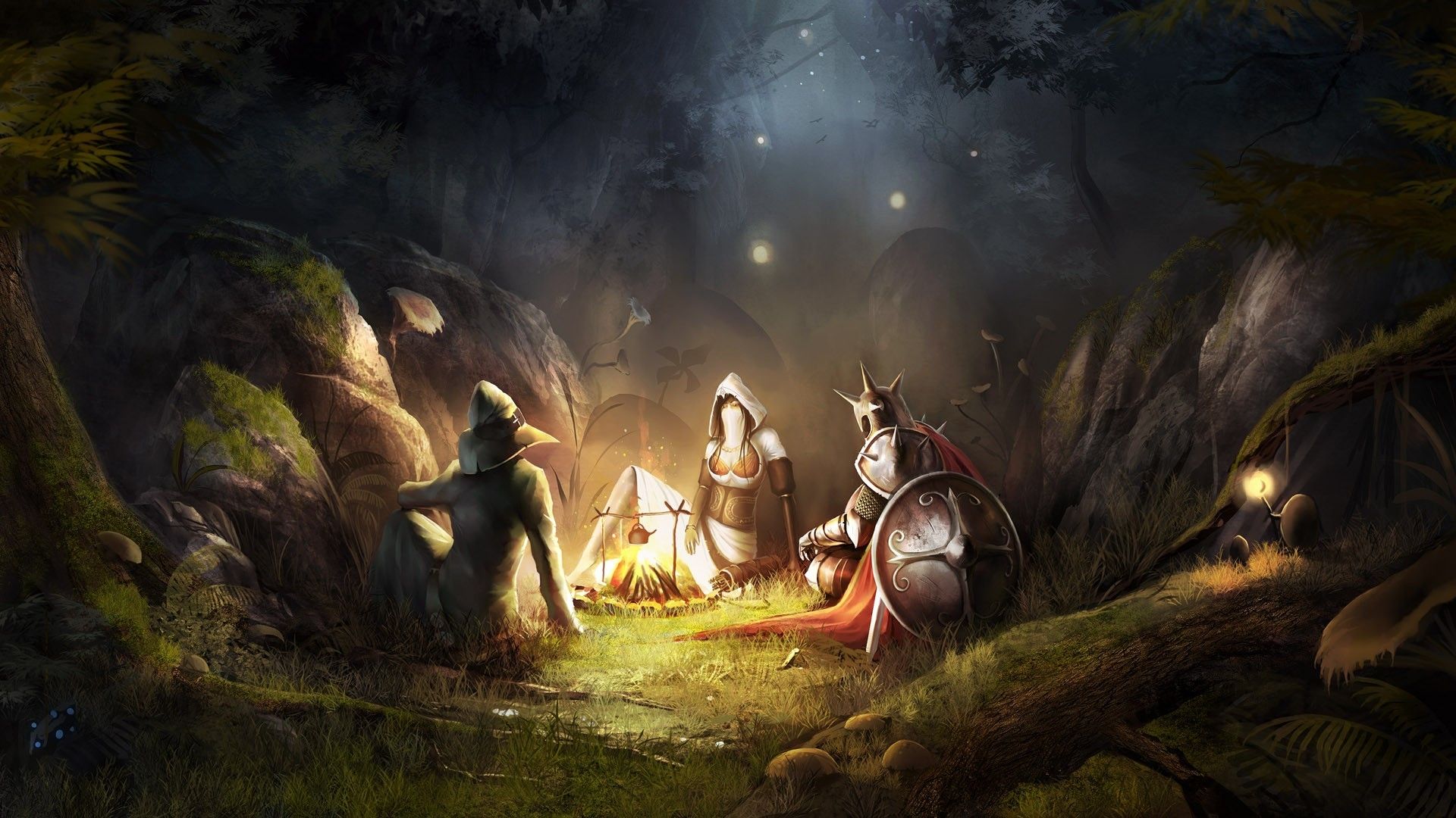Warriors resting in the forest - Trine 2 Wallpaper 24886