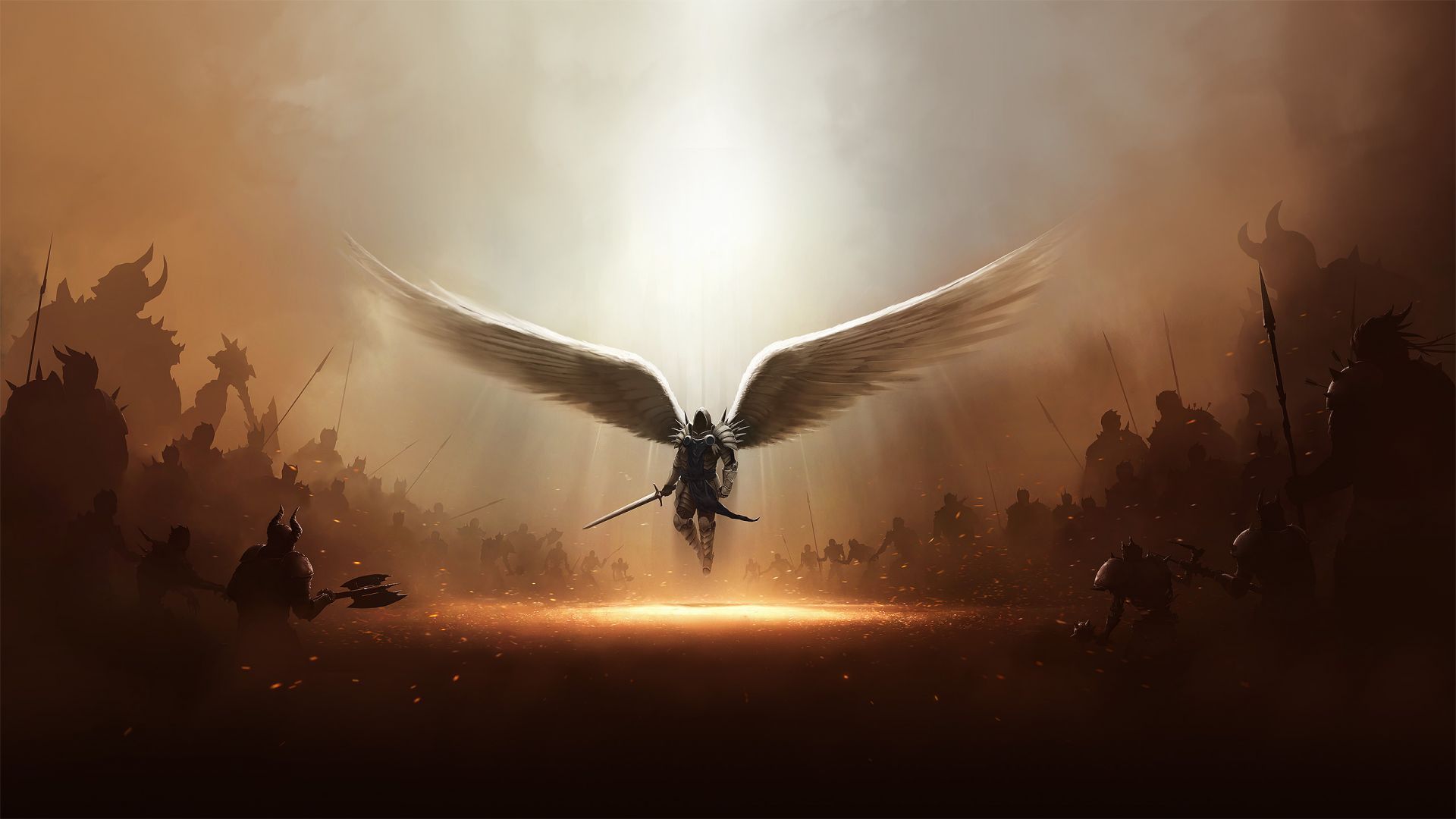 Games angel computer background warrior wallpaper