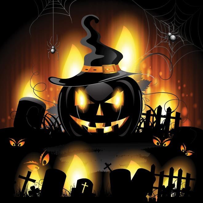 50 Free Vector halloween background and greeting card template