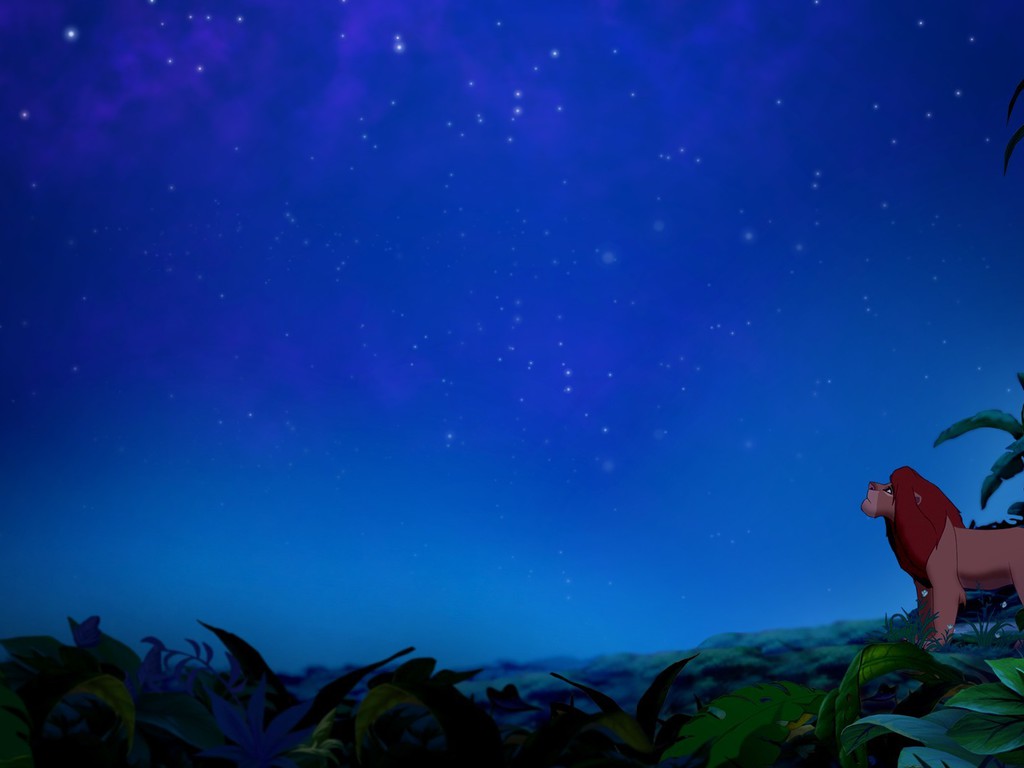 Animated movies the lion king jungle night sky wallpaper ...