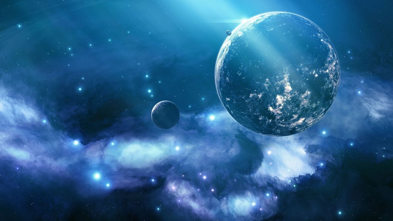 1366x768 Painted Planets Wallpaper