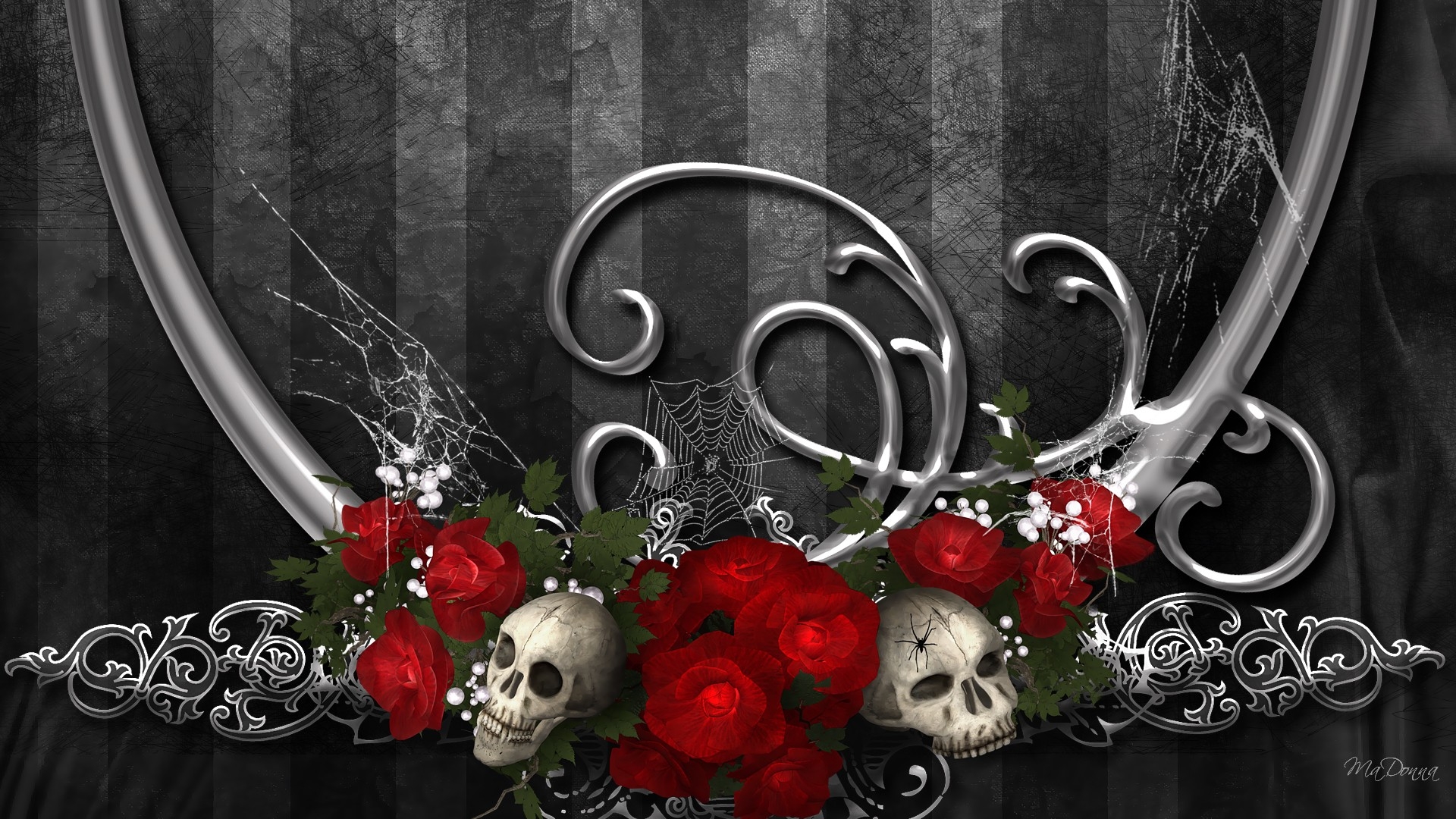 Skull And Roses Wallpaper Photo #muMHZ « Wallx