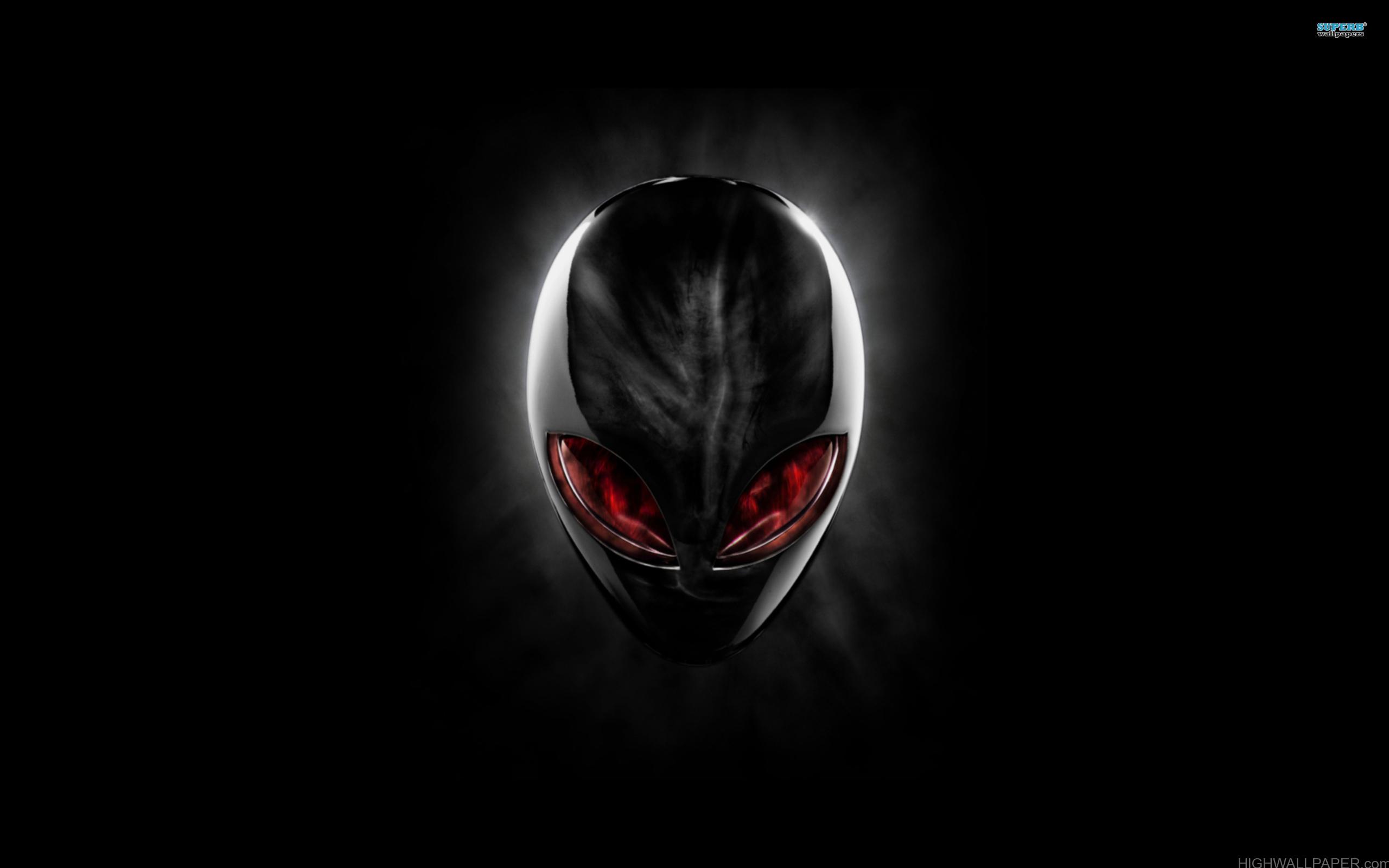 Alienware Black Skull Red Eyed HD Wallpaper