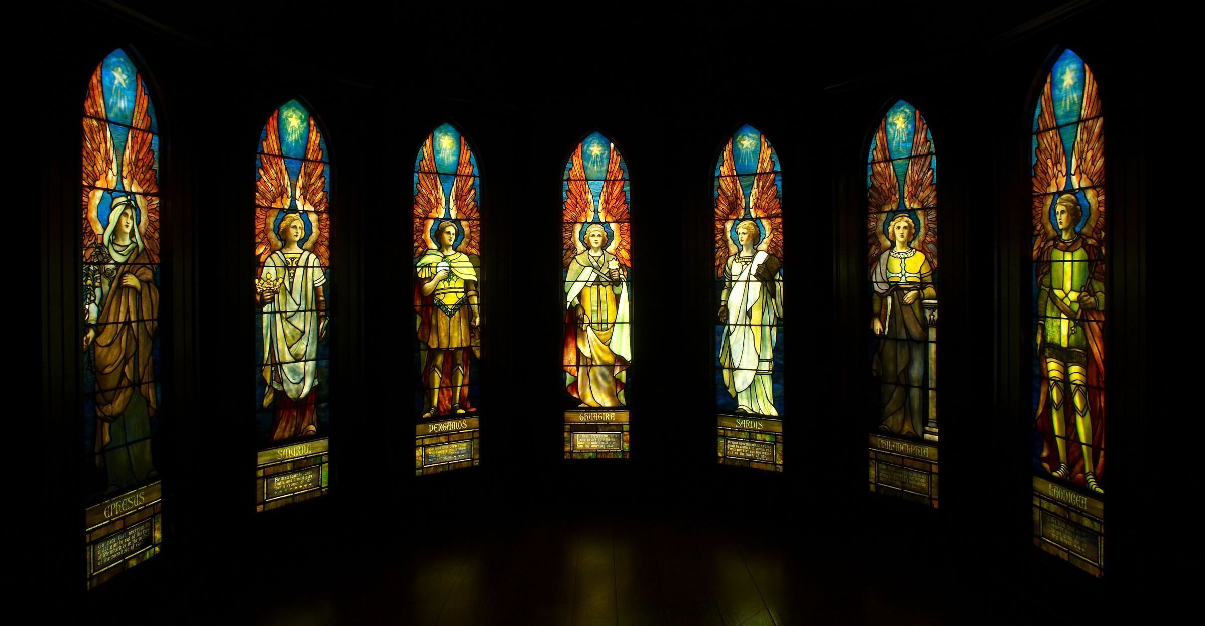 Stained glass art window religion f wallpaper | 2400x1248 | 182572 ...