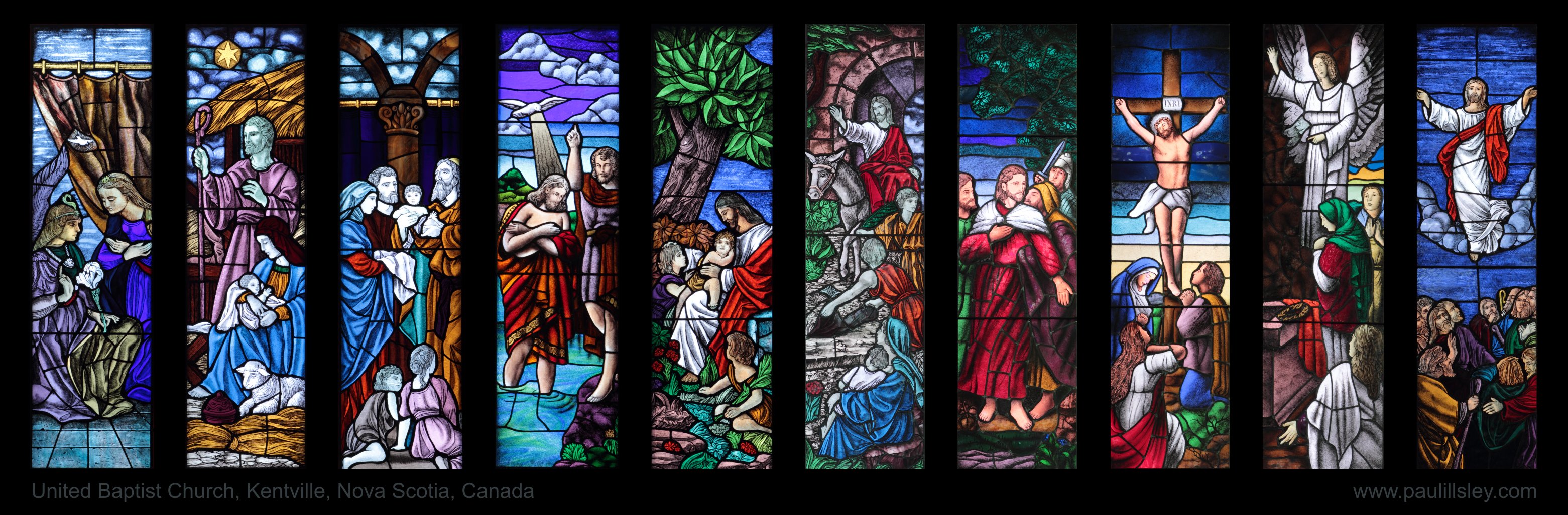 Stained glass art window religion r wallpaper 3123x1027 182568