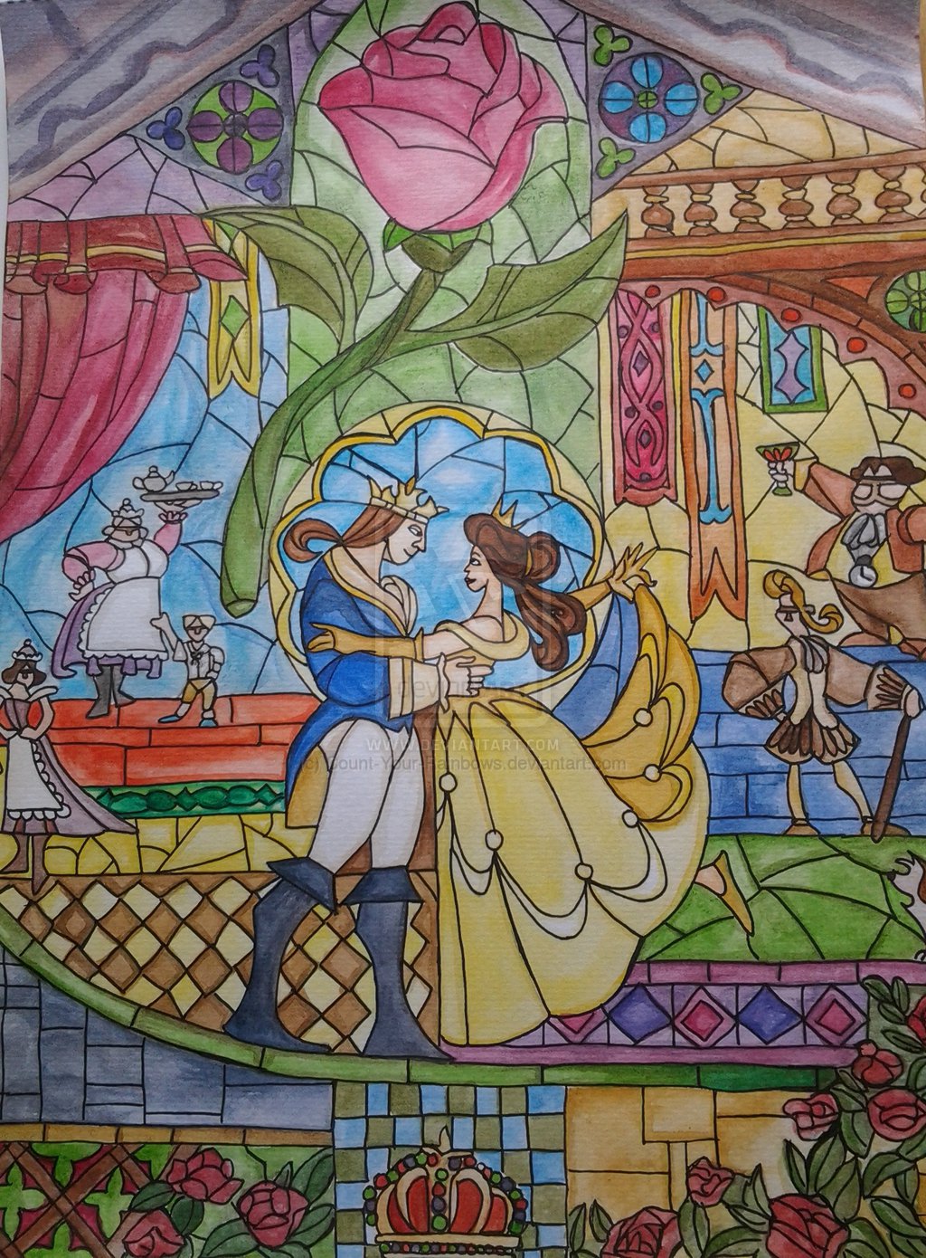 Beauty and the beast stained glass wallpaper | danasrfh.top
