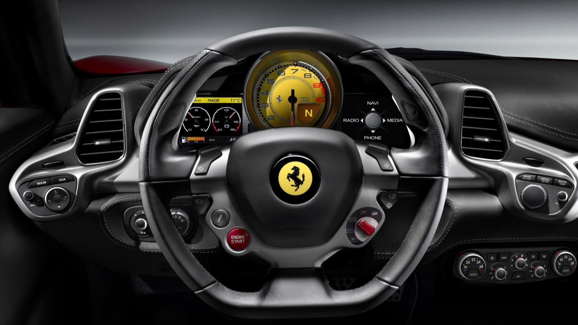 2010 Ferrari 458 Italia Steering Wheel Mac Wallpaper Download ...