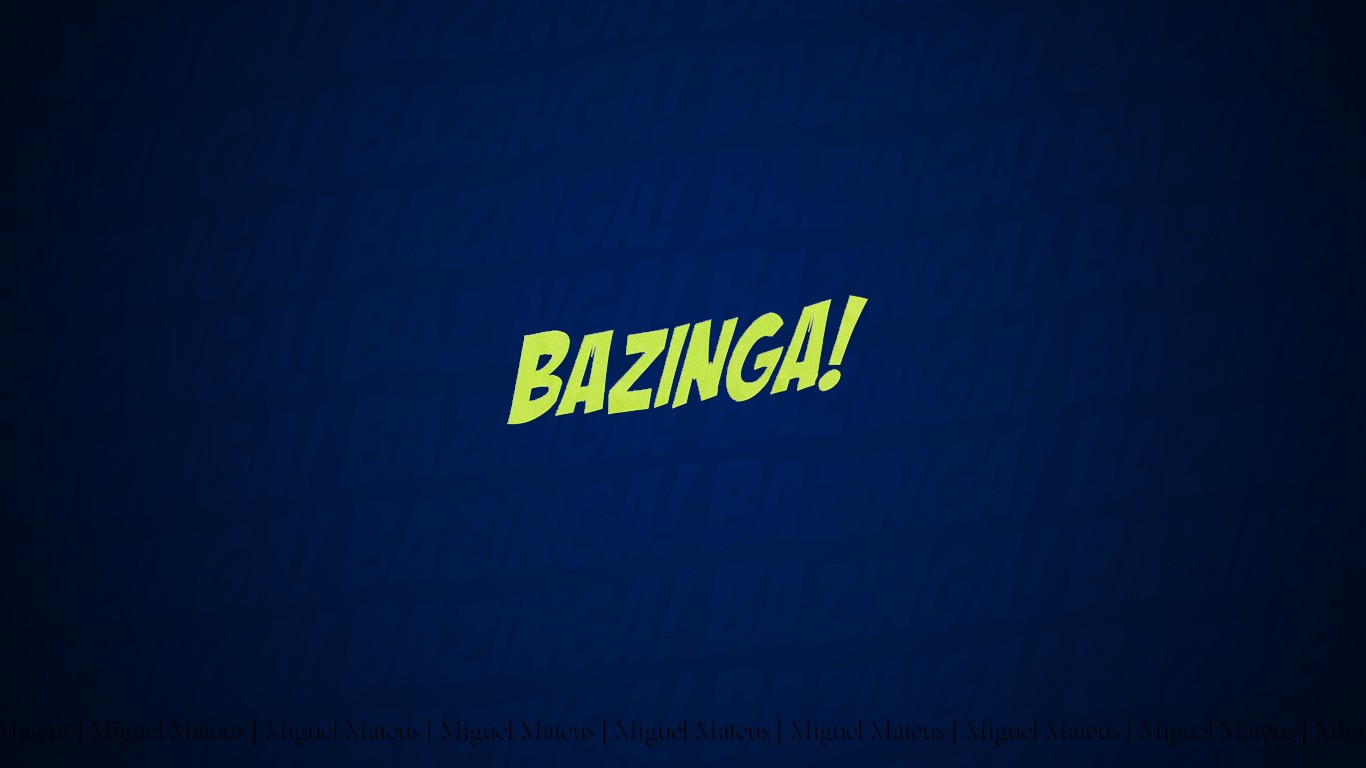 Bazinga Blue Funny Quotes Text The Big Bang Theory TV WallDevil