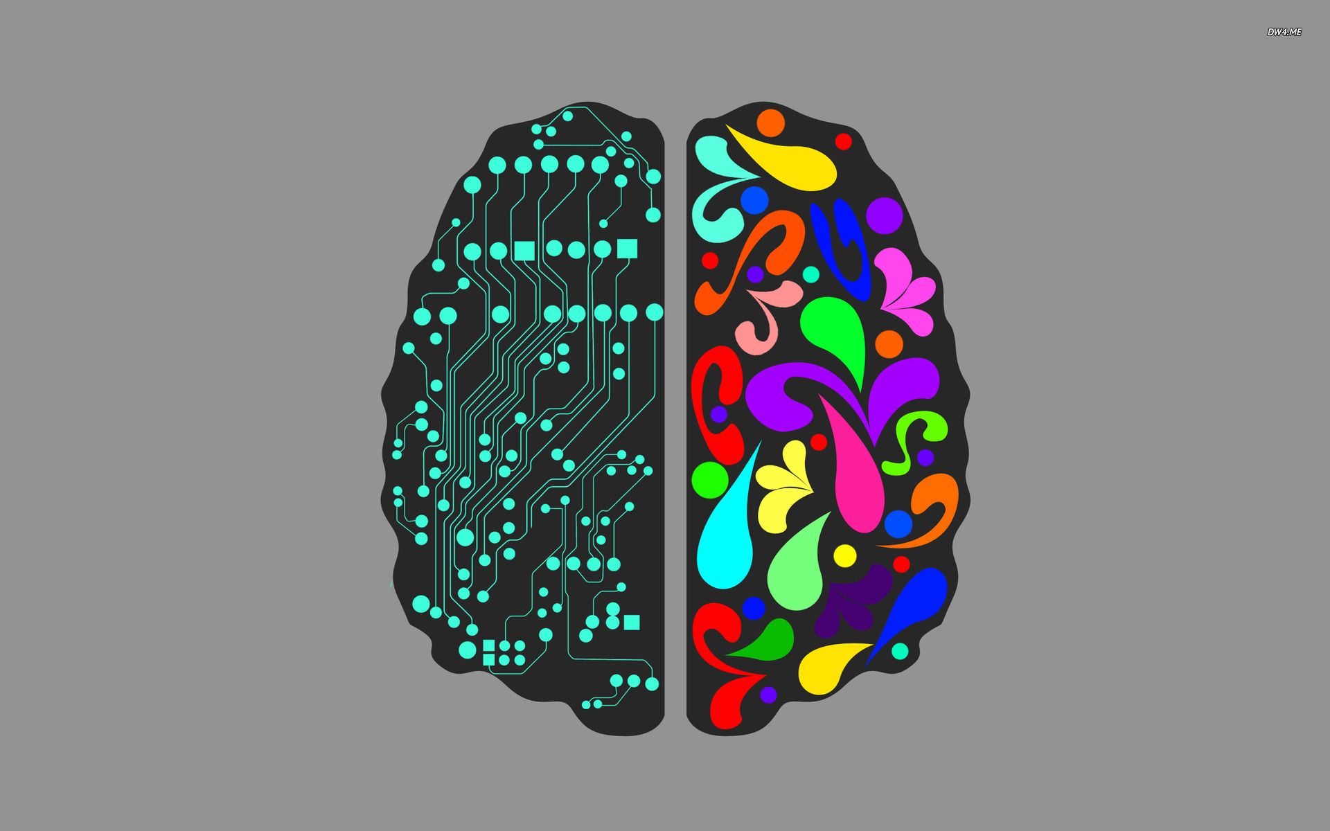 Logical and creative brain hemispheres wallpaper - Vector