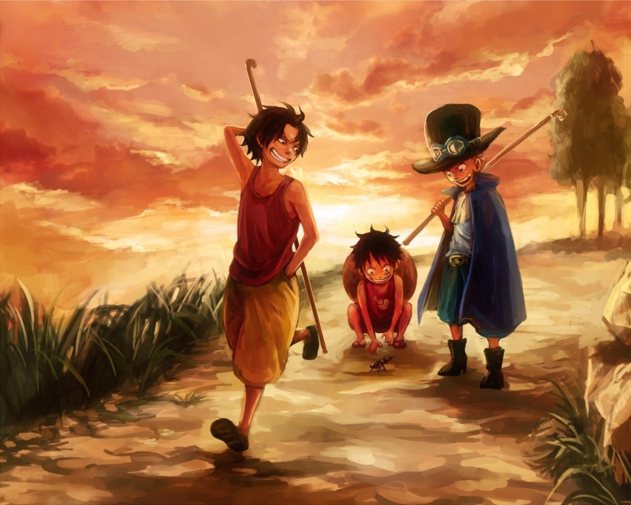 Wallpapers Portgas D Ace Luffy One Piece Brotherhood Brother X ...