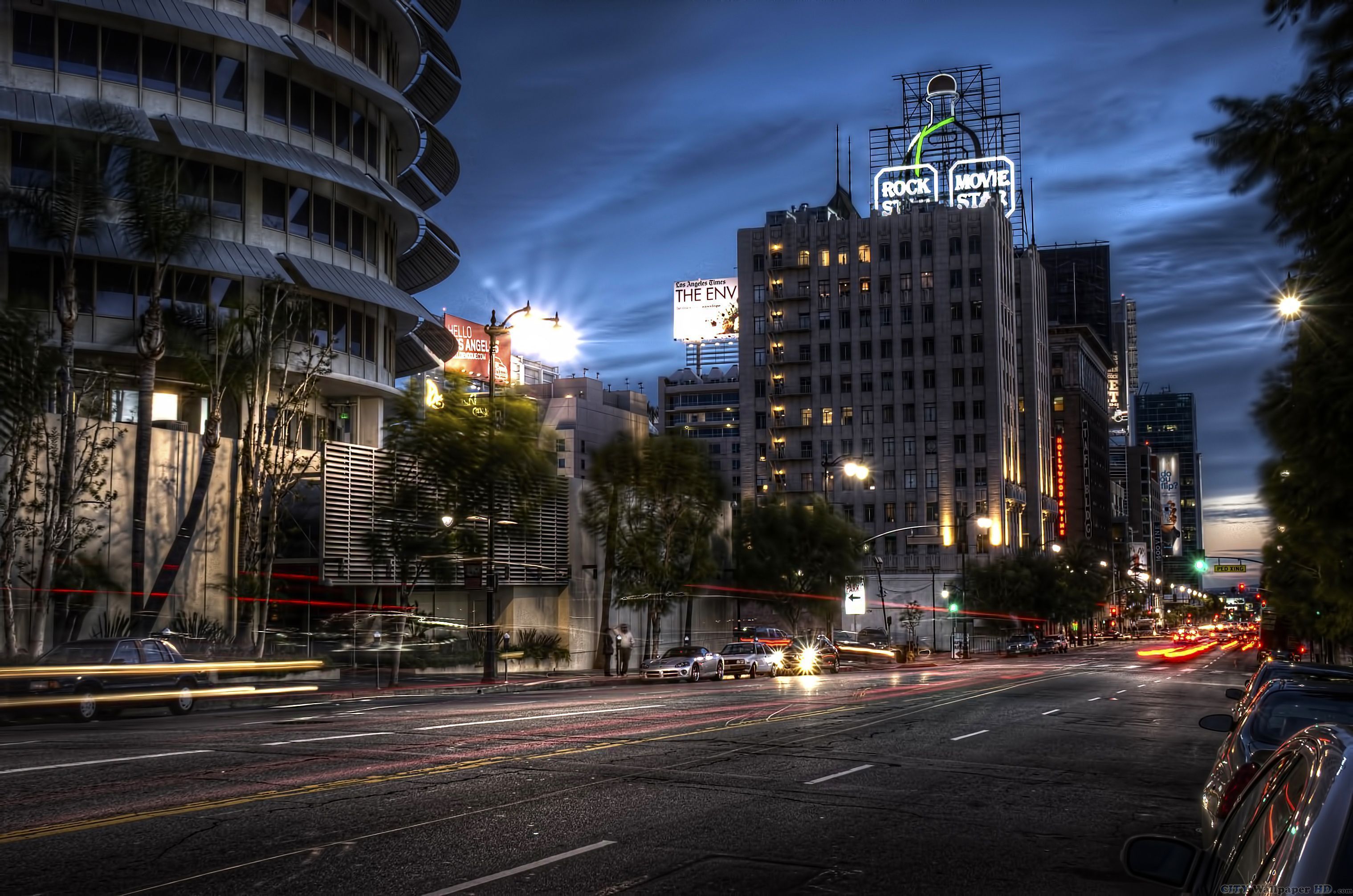 Los Angeles Streets At Night - wallpaper.
