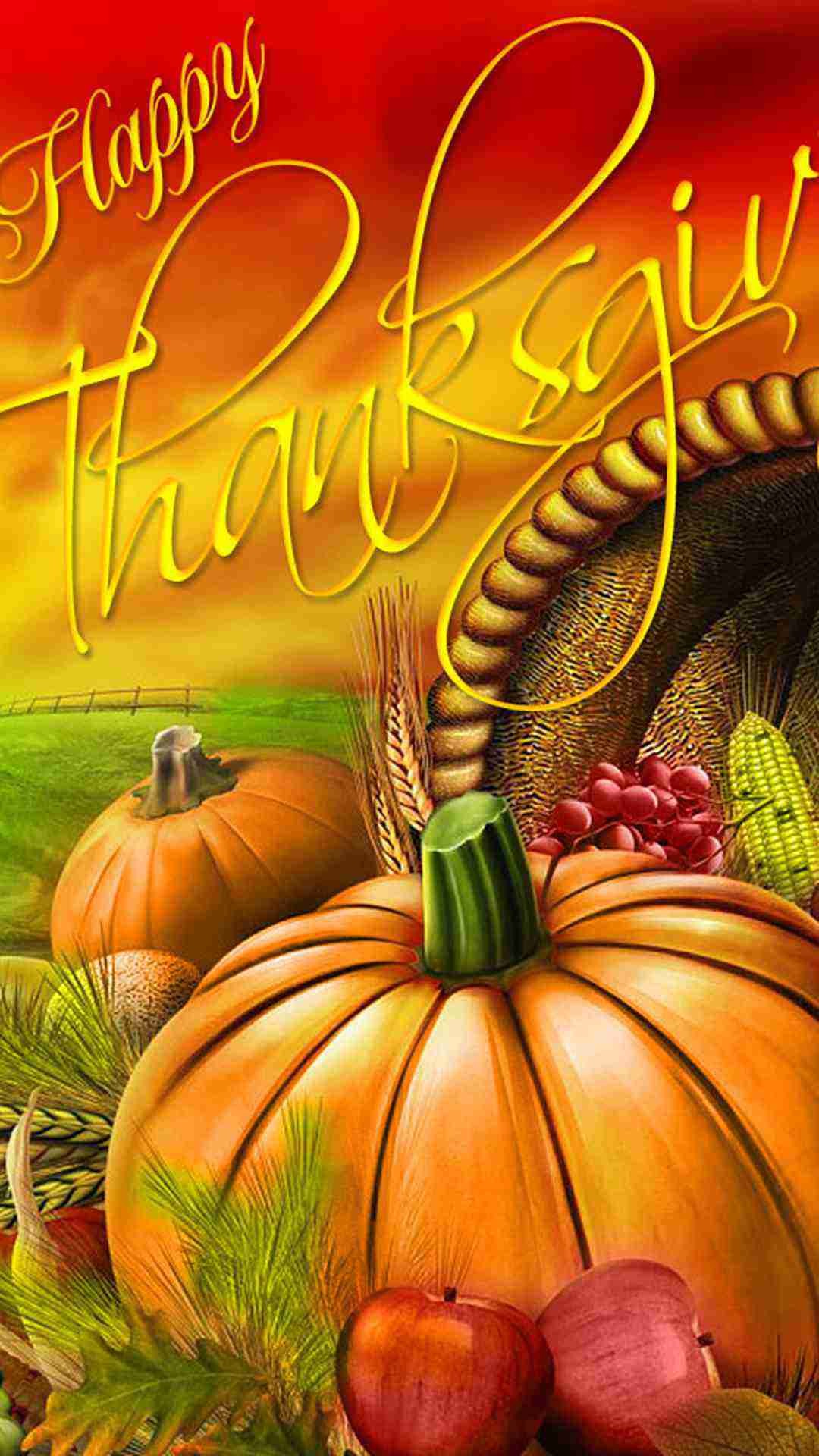 Happy 2015 Thanksgiving iPhone 6 Plus Wallpaper - Pumpkin and ...