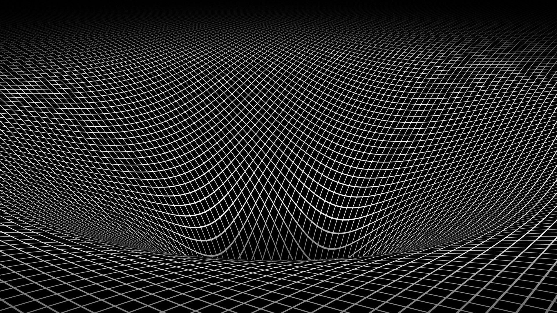 Abstract black and white gravity hole 3d warped wallpaper ...
