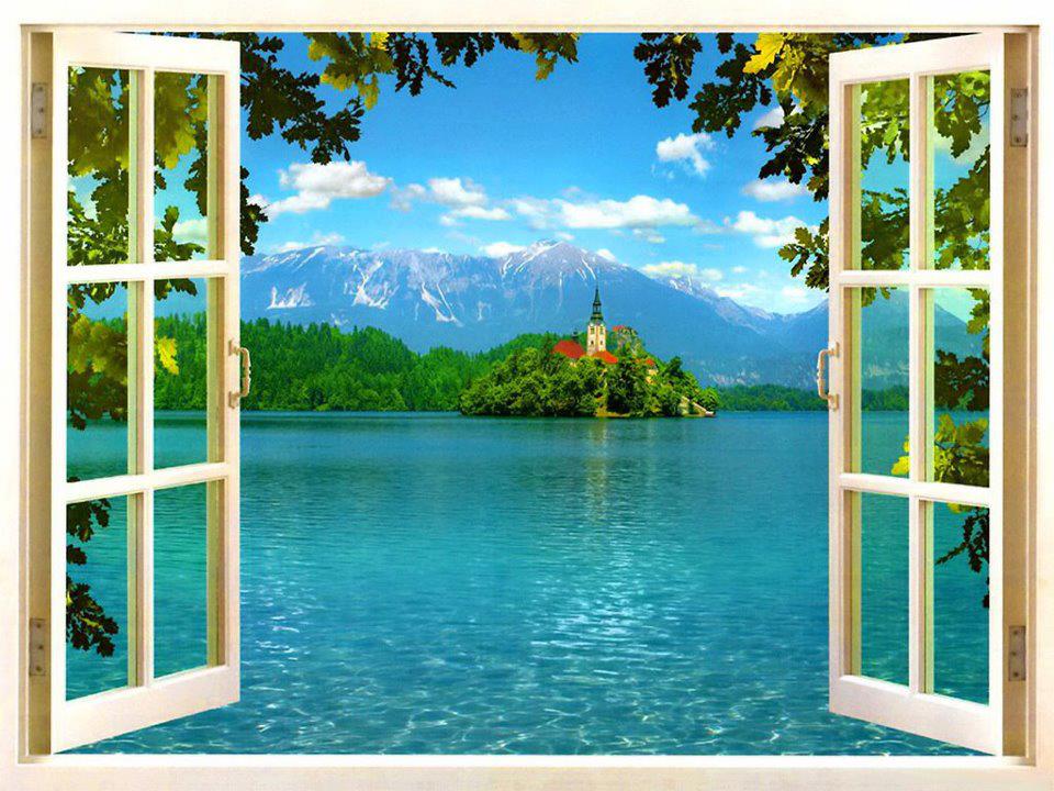 Window beautiful landscape Download PowerPoint Backgrounds - PPT ...