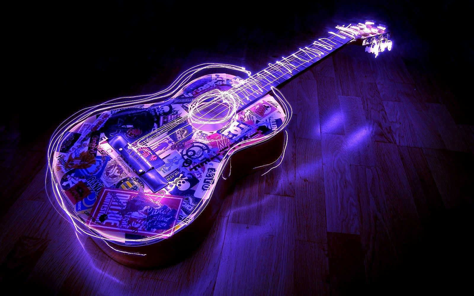 Guitar Fantasy Glow Hd - 1600x1000 iWallHD - Wallpaper HD