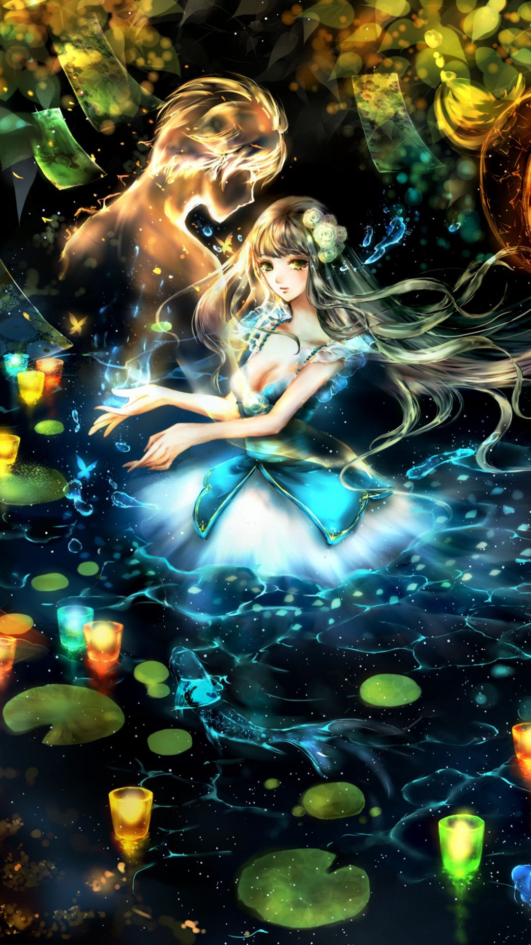 Download Wallpaper 1080x1920 Girl, Anime, Art, Boy, Dream, Glow ...