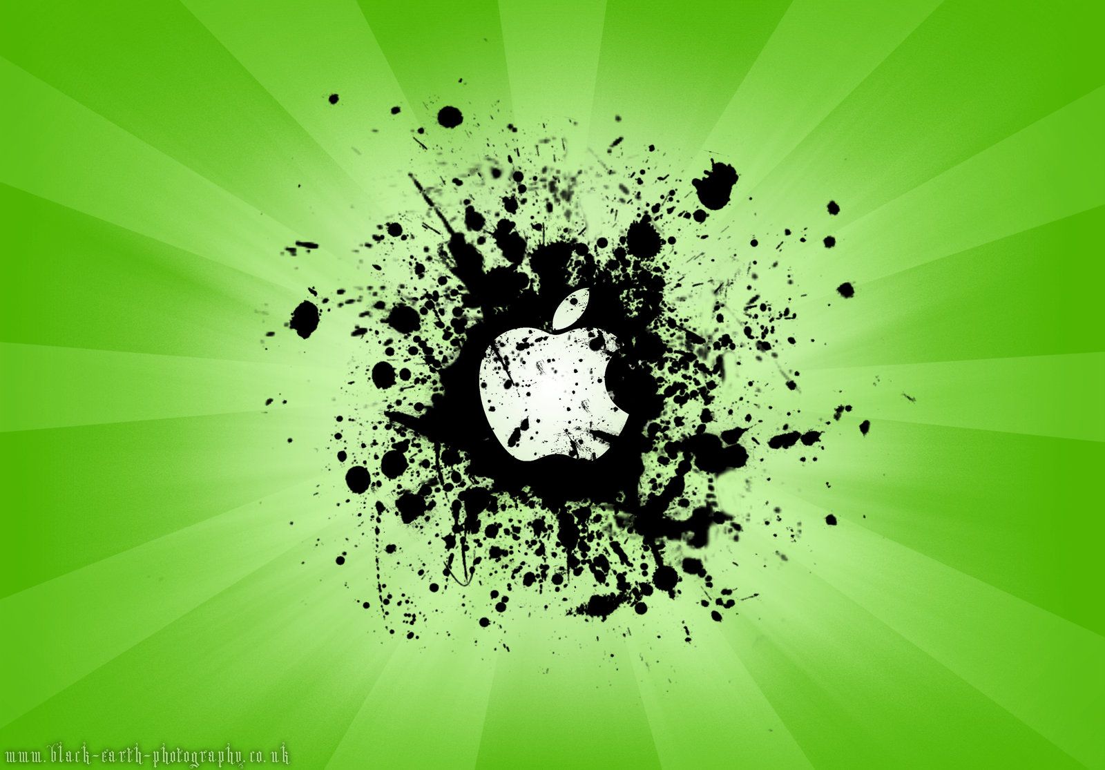 A Green Apple Splat Wallpaper by black-earth-art on DeviantArt