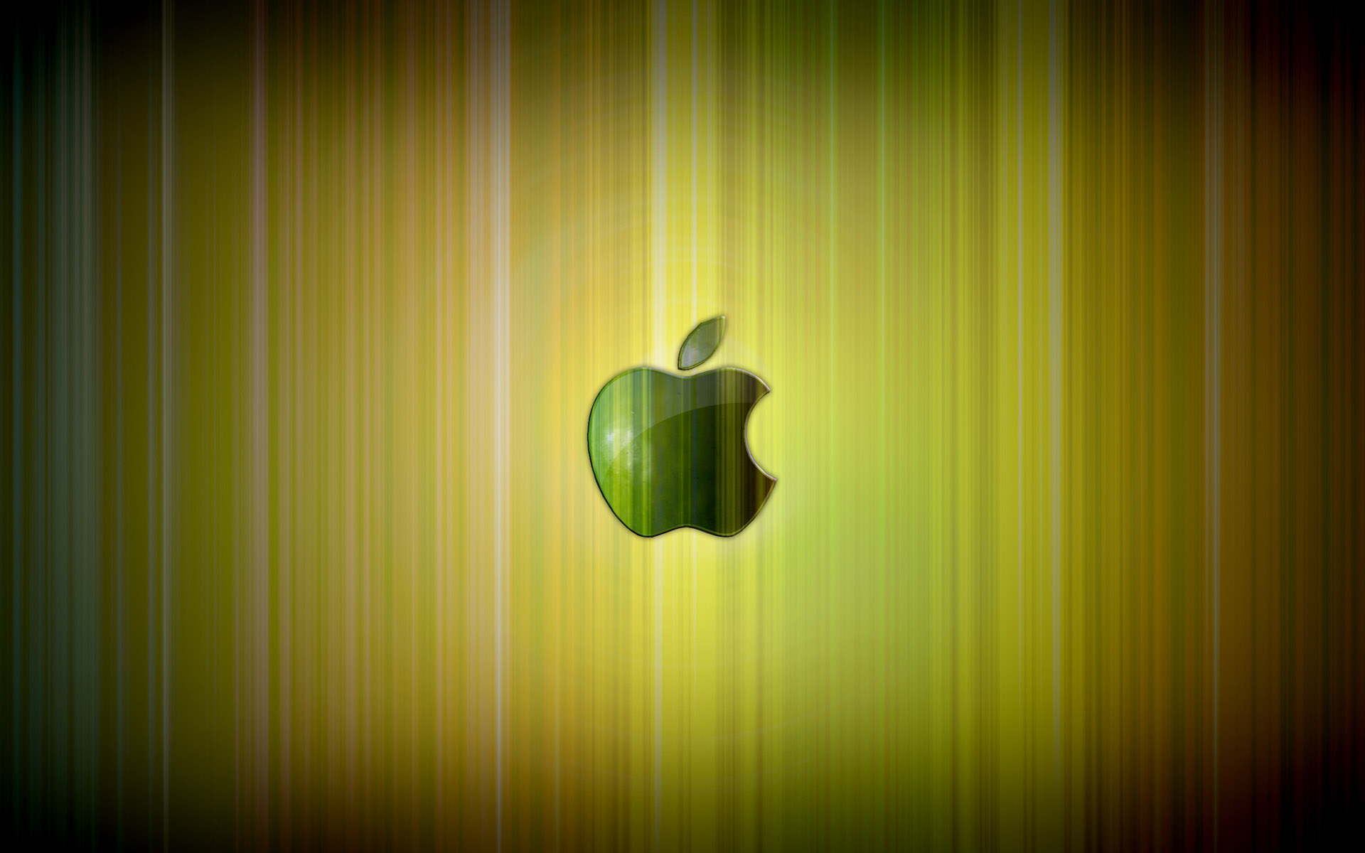 A Green Apple Logo in the Central Part, Background is Bright and ...