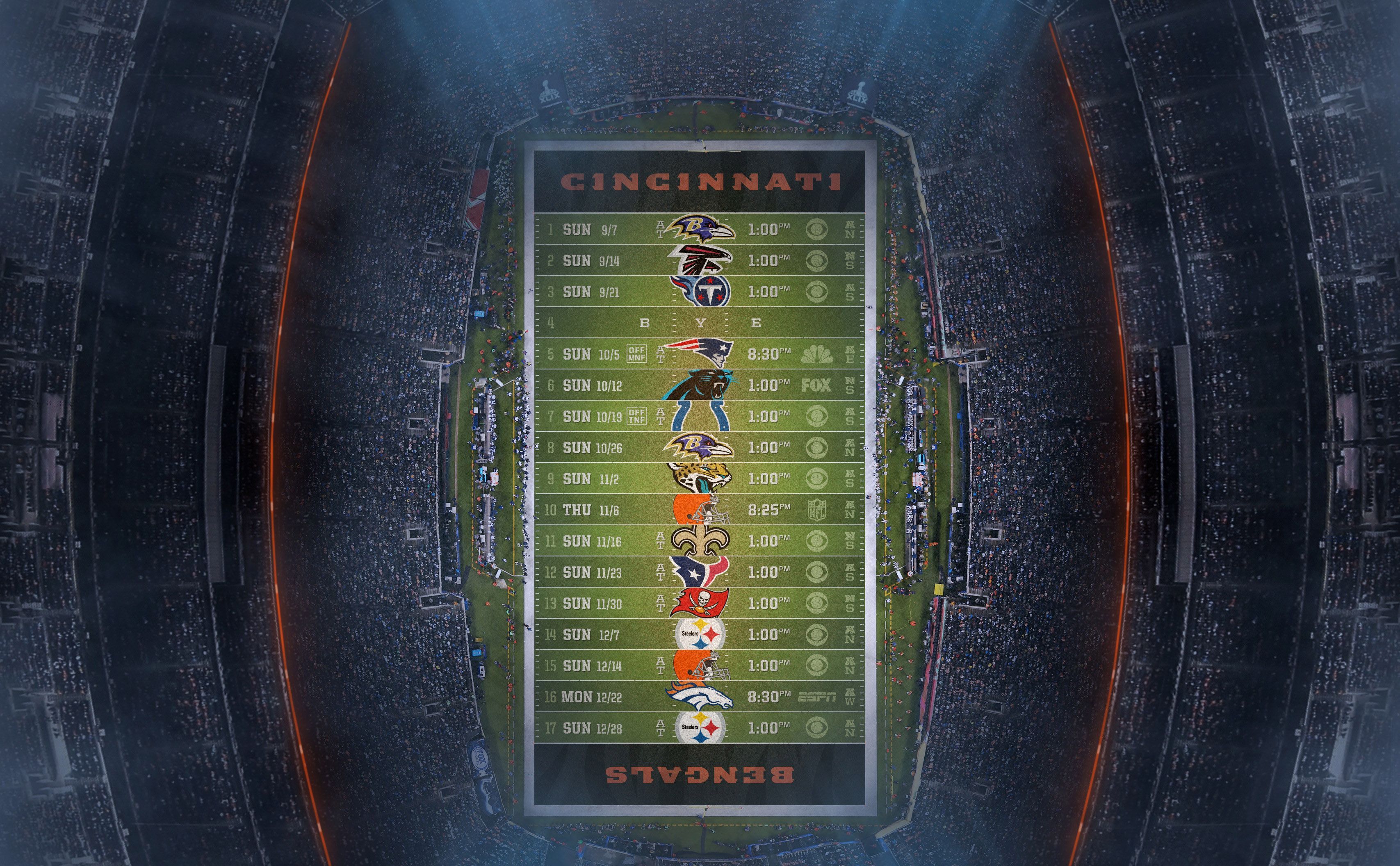 Cincinnati Bengals 2014 NFL Schedule Wallpaper