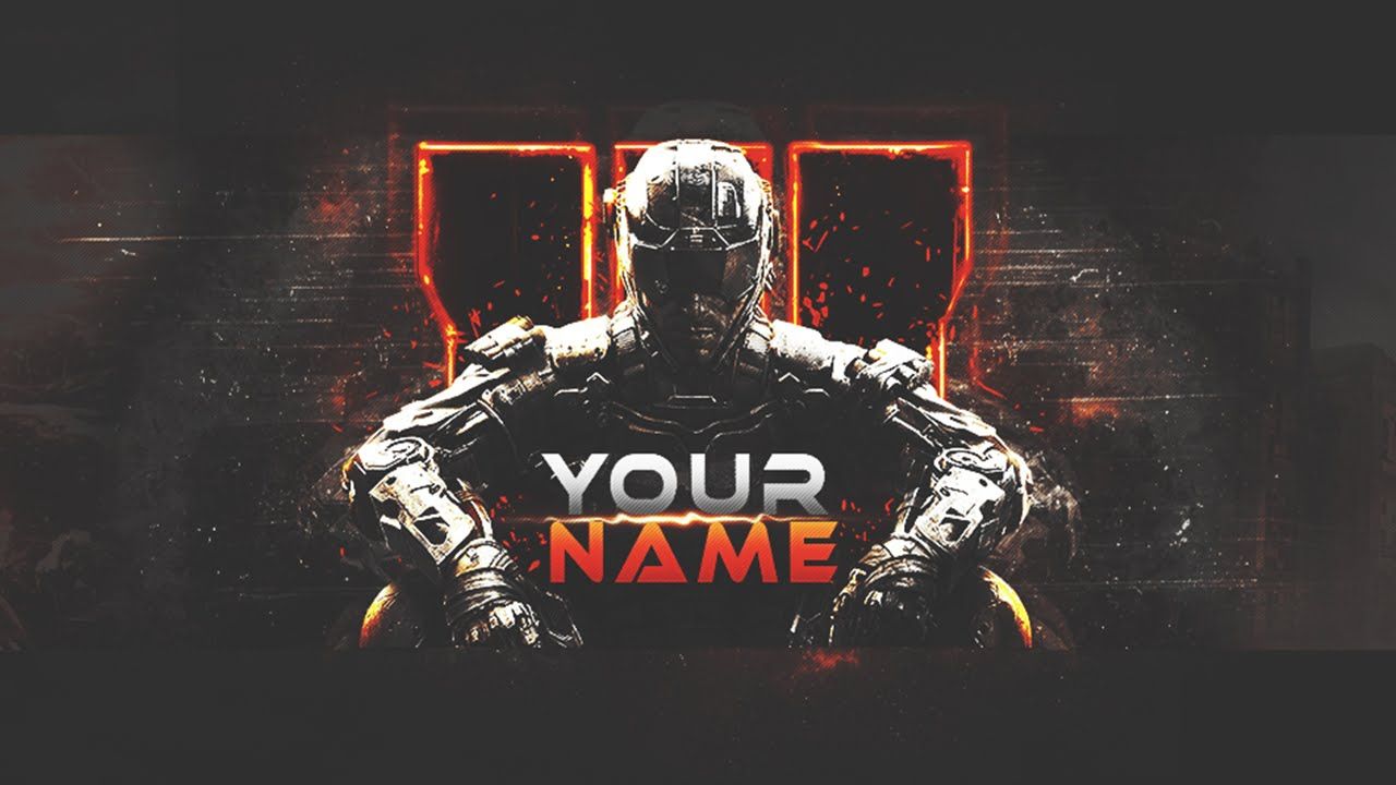 TEMPLATE COD Black Ops 3 Youtube Background Speed Art PSD file
