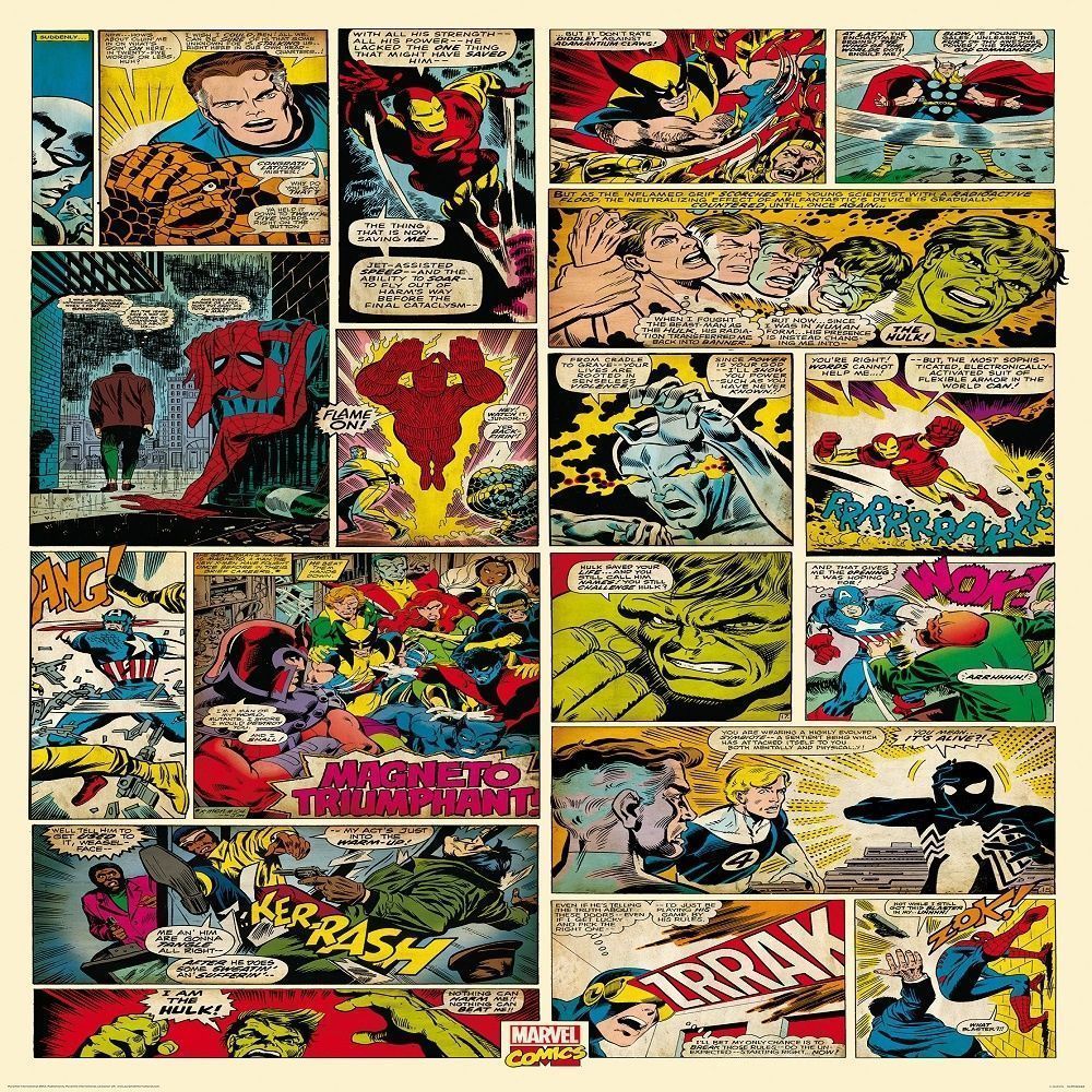 1 Wall Wallpaper Mural Marvel Comics 1.58m x 2.32m