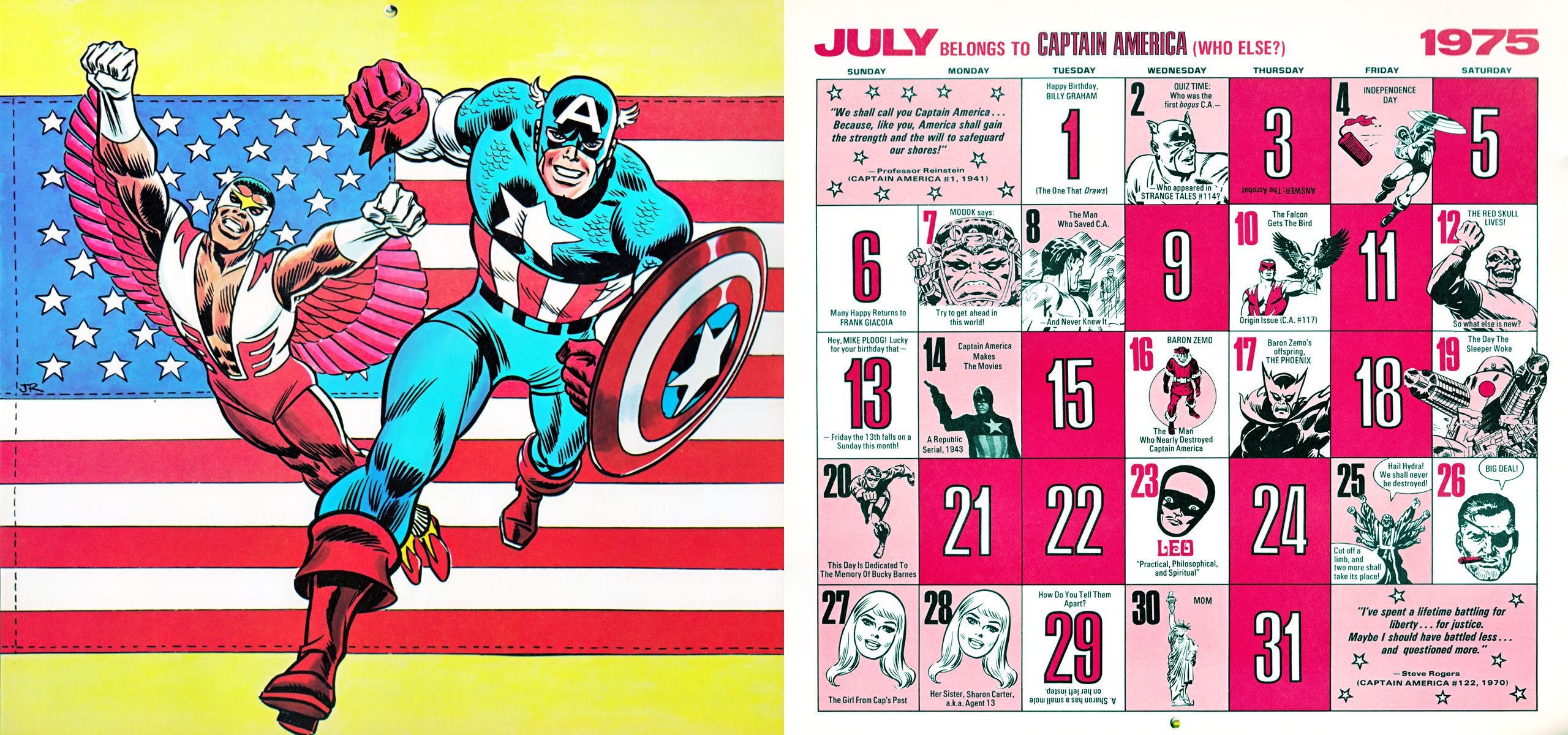 Hey mike greetings. Календарь 1975. Календарь Марвел. Календарь 1975 года по месяцам. Человек календарь комикс.