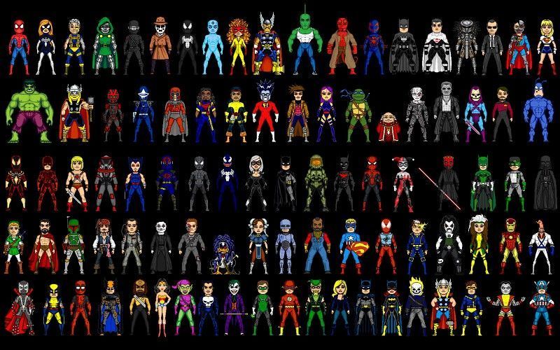 DC Comics suit superheroes Ghost Rider pixel art Marvel Comics ...