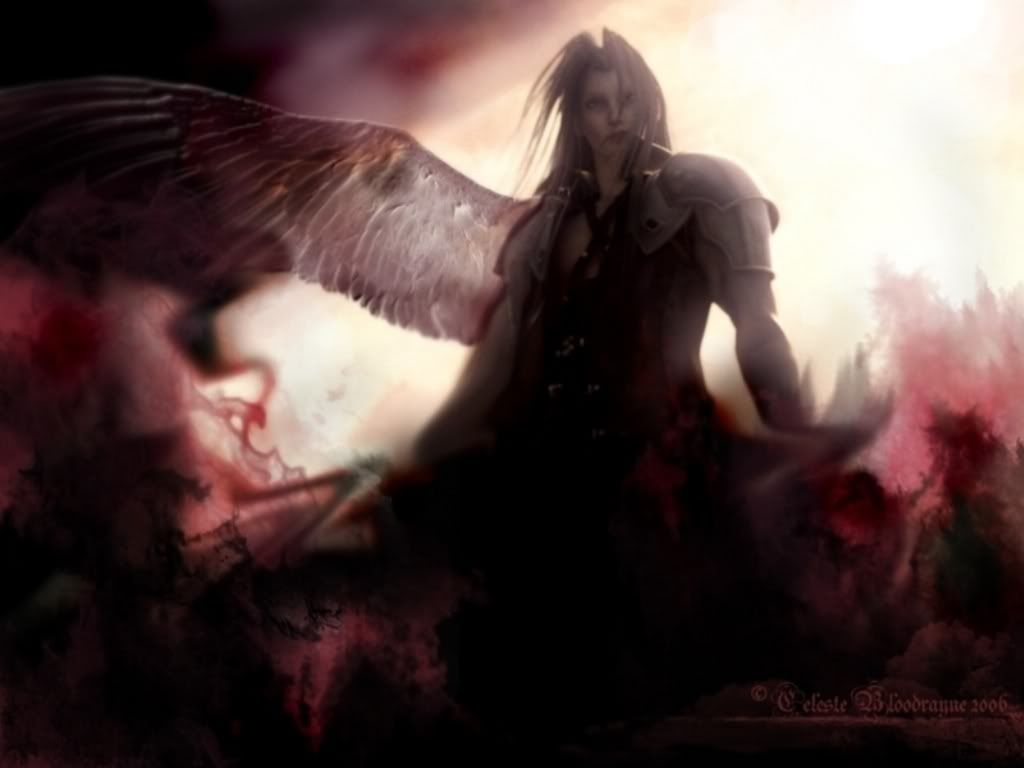 Download Sephiroth Final Fantasy Game One Wing Wallpaper 1024x768
