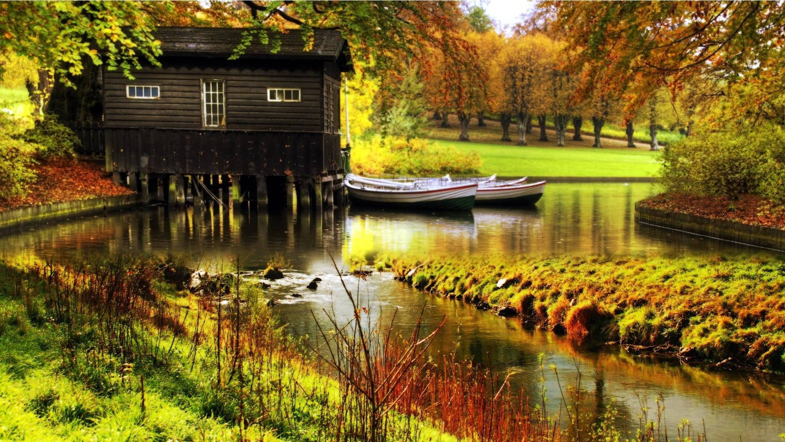 Download Boats Lake Trees Screen Nature Wallpaper HD Desktop