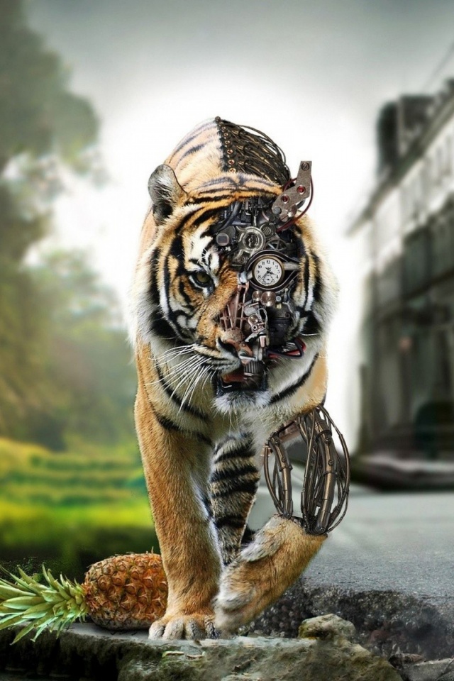 Tigers Digital Art Mobile Wallpaper - Mobiles Wall