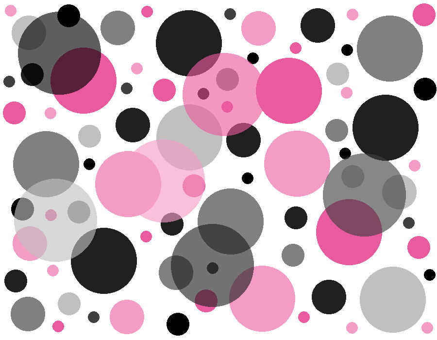 The gallery for Colorful Polka Dots On Black Background