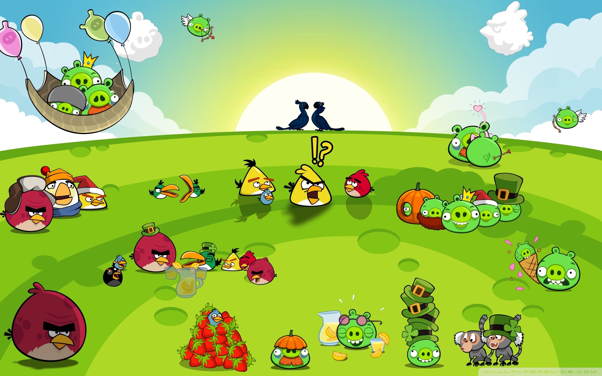 Angry Birds Party HD desktop wallpaper