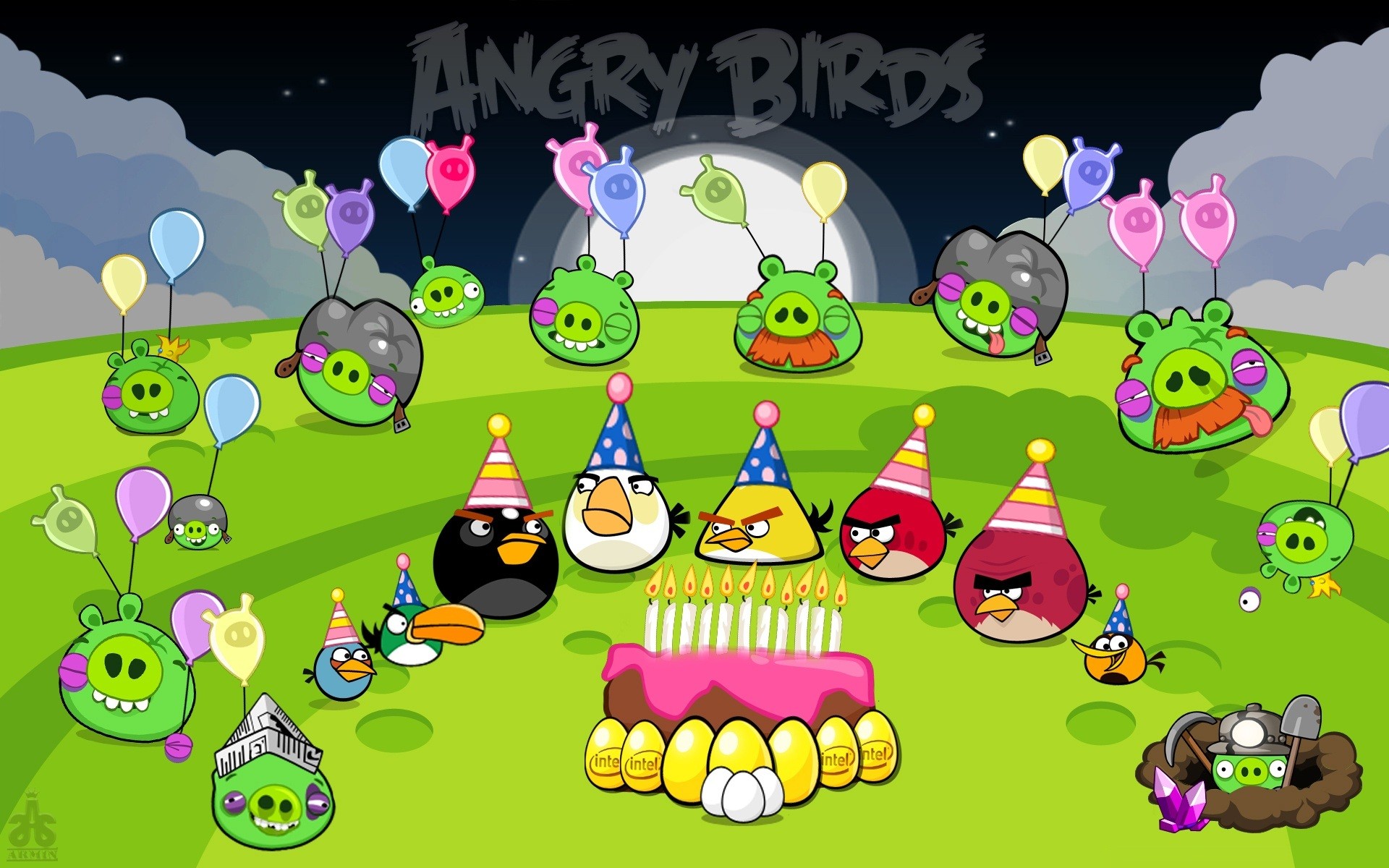 Download the Angry Birds Happy Birthday Wallpaper, Angry Birds
