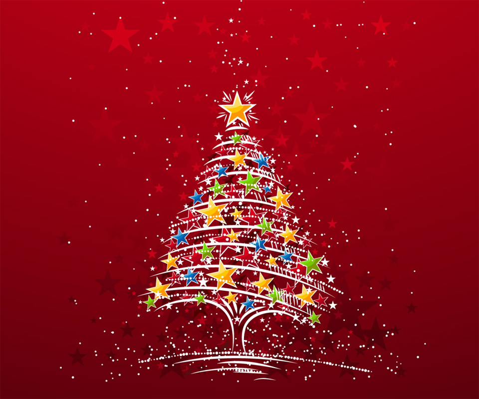 Colorful Christmas Tree Android Wallpapers 960x800 Mobile Phone ...